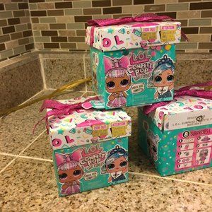 Set of 3 LOL Surprise Confetti Pop Birthday Collectible Doll 8 Surprises